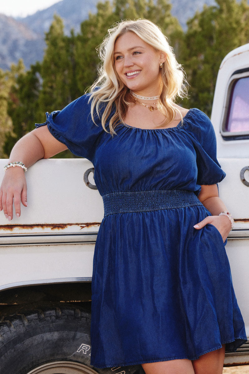 Womens Smocked Waist Dress
