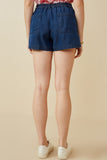 HY6957W DARK DENIM Plus Denim Tencel Dolphin Shorts Side