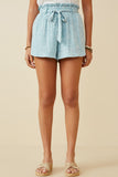 Botanical Print Paperbag Belted Shorts