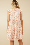 HY7098 BLUE Womens Soft Floral Ruffled Tank Dress Gif