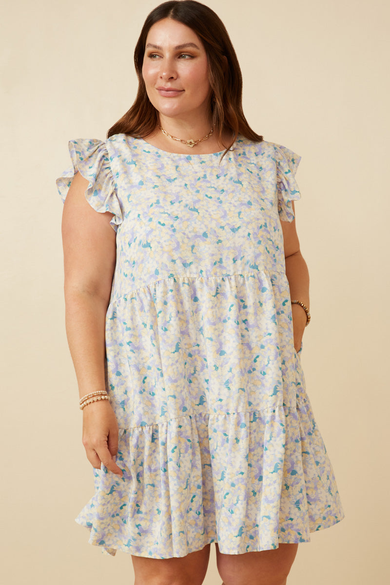 Soft Floral Ruffled Tank Dress