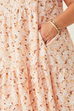 HY7098W BLUE Plus Soft Floral Ruffled Tank Dress Gif