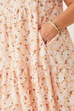 HY7098W Pink Plus Soft Floral Ruffled Tank Dress Gif