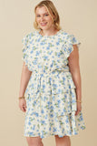 Textured Romantic Floral Split Tiered Dress