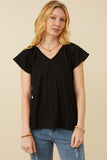Exaggerated Ruffle Textured Knit Tank