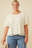 Floral Applique Round Neck Top