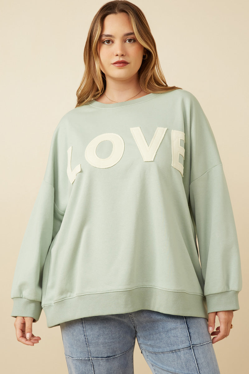 Womens Love Patched French Terry Sweatshirt