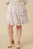 Floral Tiered Foiled Skirt