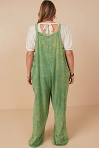 HY7714W Olive Plus Washed Straight Leg Overall Detail