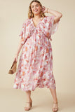 Hazy Floral Elastic Detail Dress