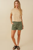 HY8216 Womens Studded Star Patch Textured Knit T Shirt Gif
