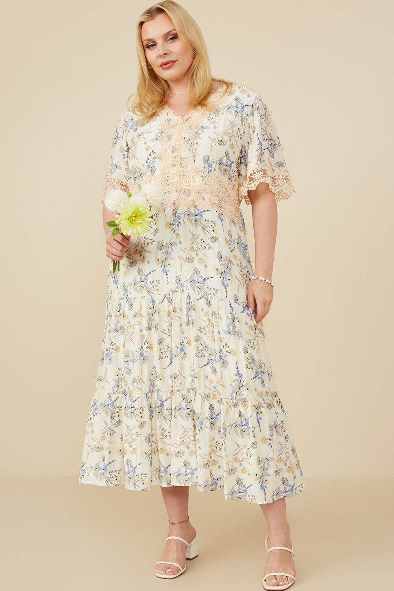 Contrast Lace Maxi Floral Dress | Boho Inspired Inclusive Outfits Hayden Los Angeles D2C Contrast Lace Maxi Floral Dress | Boho Inspired Inclusive Outfits Hayden Los Angeles D2C