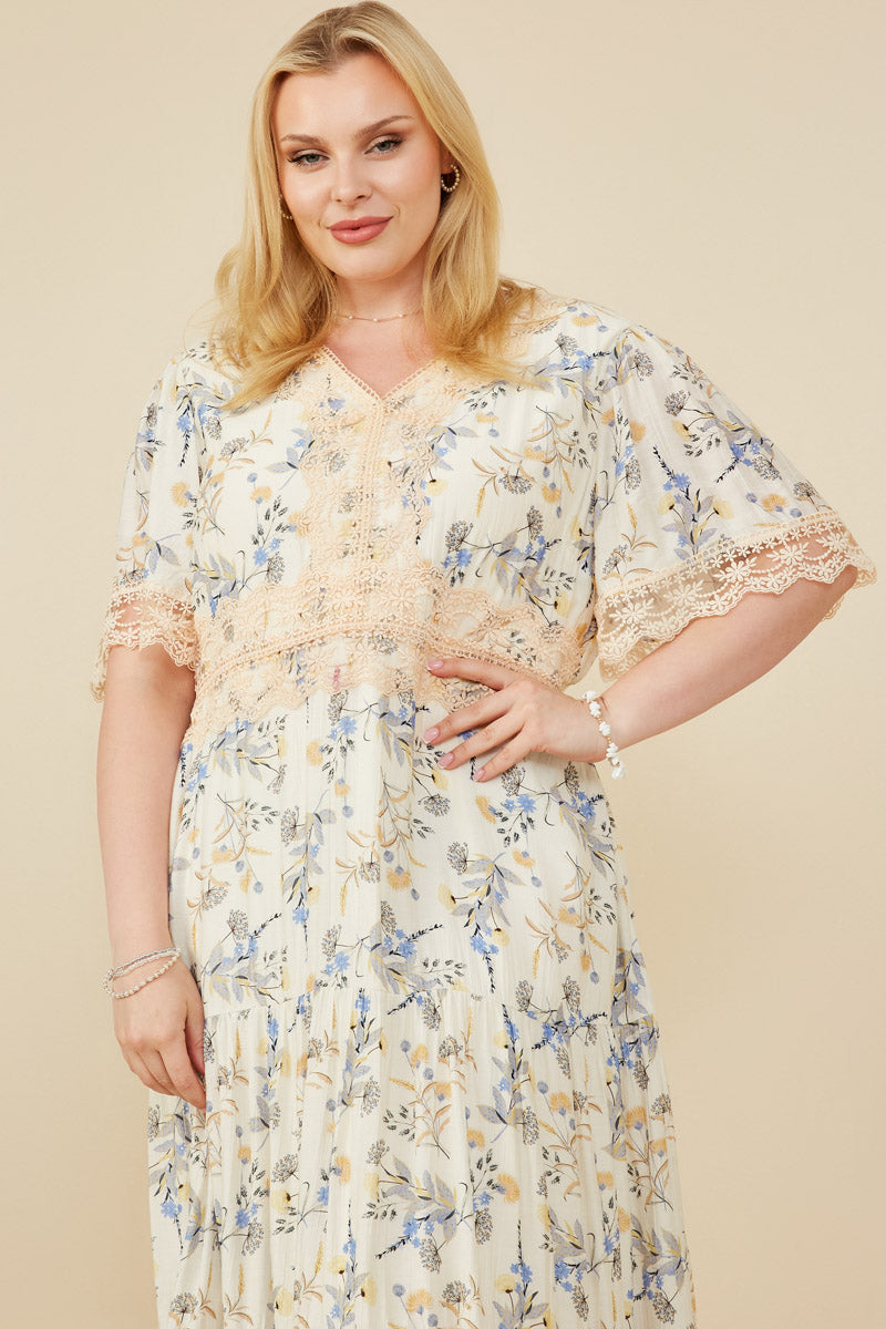 contrast lace flowy dress Strappy Contrast Lace Detail Maxi Dress In Lemon Satin | EGO US