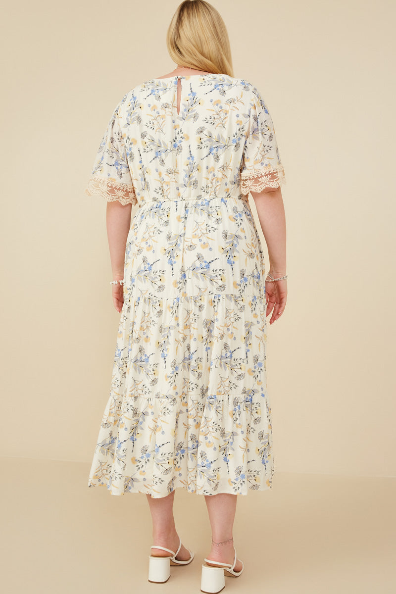 contrast lace flowy dress Lace Maxi Dress with Nude Contrast S / BLACK/NUDE / 03770
