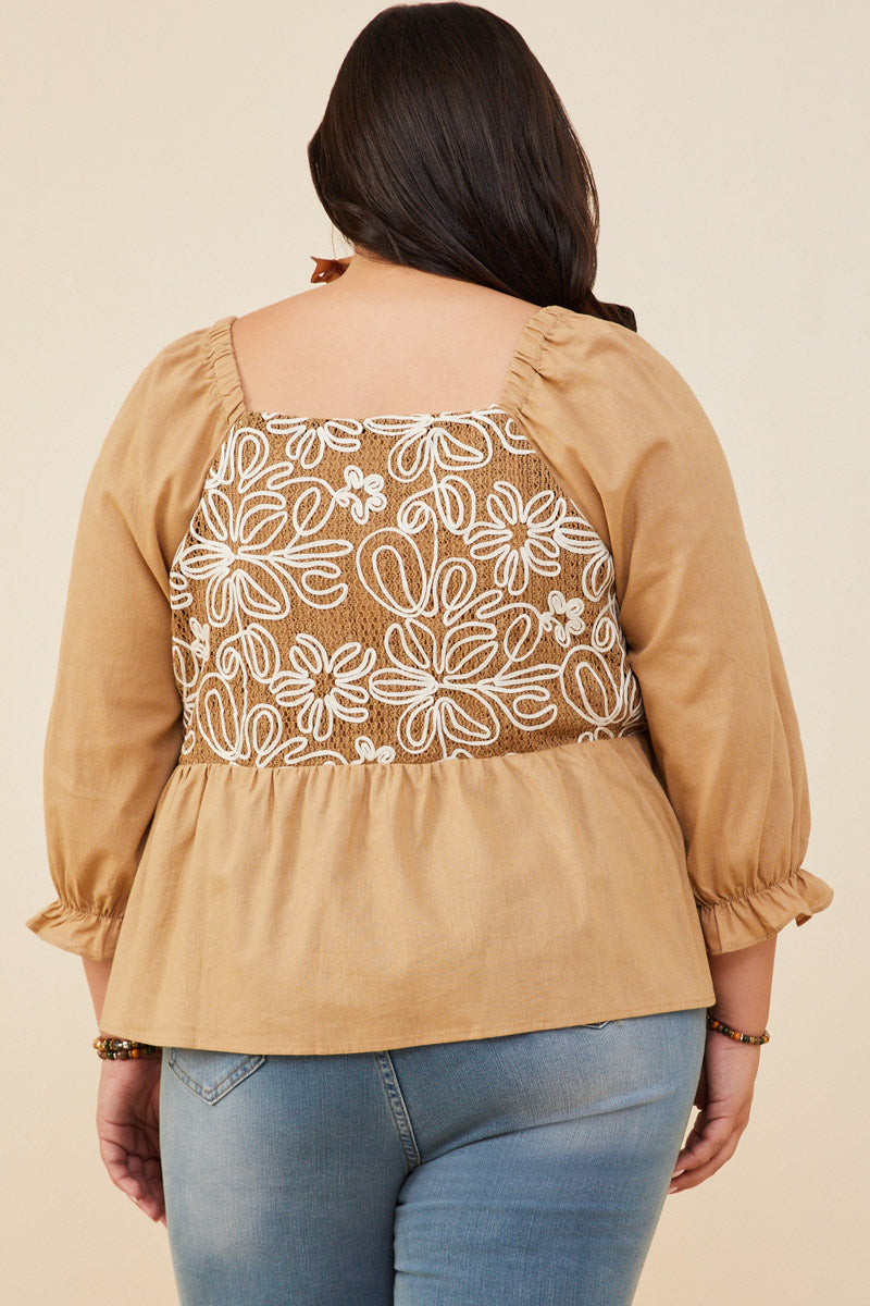 Mix Media Floral Peplum Tops | Boho Inspired Inclusive Outfits