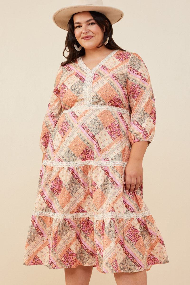Quilt Print Tiered Dress | Boho Inspired Inclusive Outfits Hayden Los Angeles D2C Quilt Print Tiered Dress | Boho Inspired Inclusive Outfits Hayden Los Angeles D2C