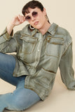 Washed Patch Pocket Detail Chore Jacket