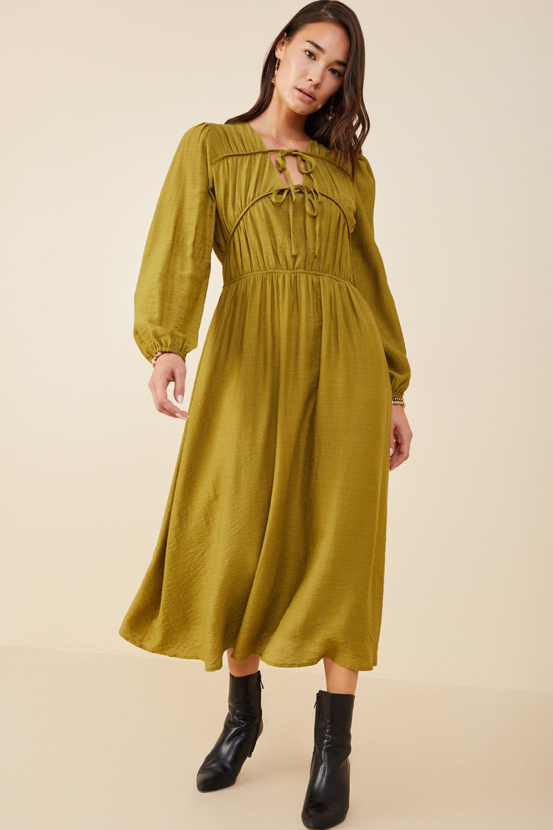 Double Tie Long Sleeve Dress