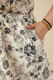 HY9032W Black Plus Antique Floral Smock And Ruffle Dress Full Body
