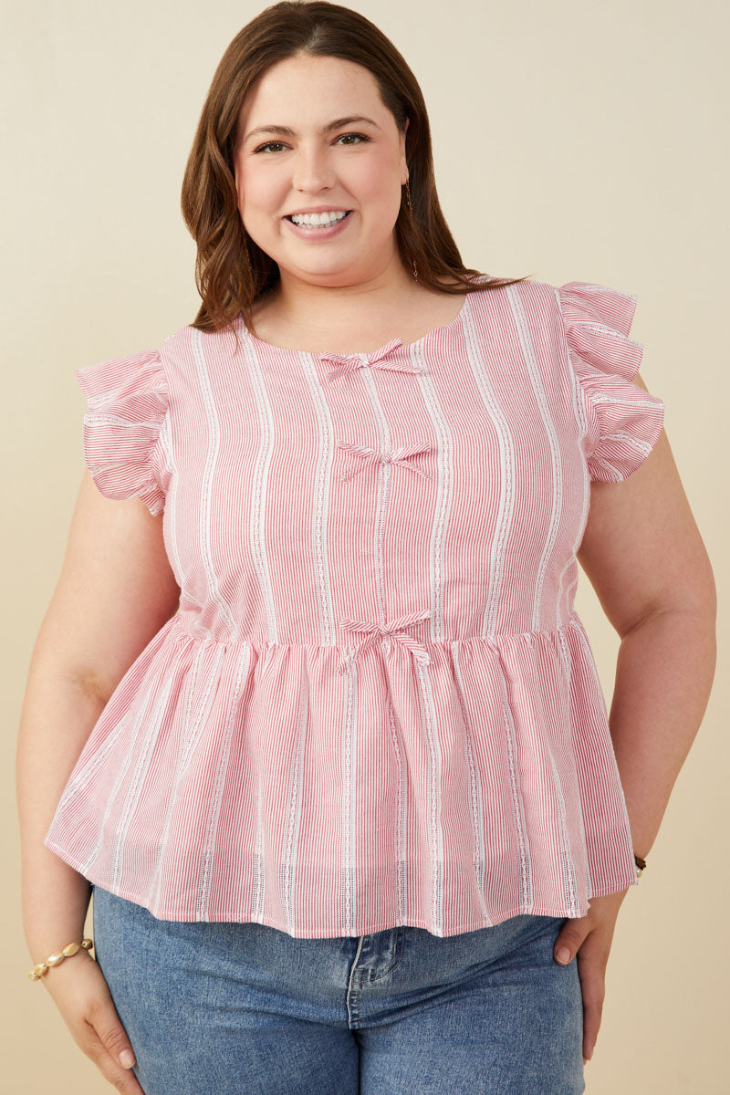 Bow Detailed Crochet Lace Ruffle Tank