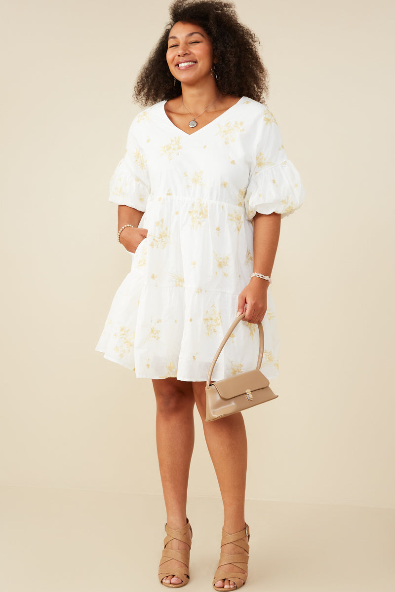 embroidered flower dress women Pandora | Floral Wildflower Embroidery White Dress | Forest Woodland Wedding | Nontraditional Bridal Gown | Sample | 3-4 Month Delivery