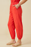 HY9359 Black Womens Washed Paneled Knit Joggers Gif