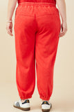 HY9359W Black Plus Washed Paneled Knit Joggers Side