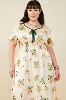 HY9376 Champagne Womens Contrast Piping Tied Smock Waist Satin Dress Back