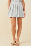 French Terry Elastic Waist Pleated Knit Skirt