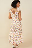 Floral Ruffle Detailed V Neck Tank Dress