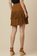 Studs And Fringe Detailed Suede Skirt