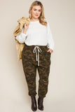 H5759 Camo Womens Distressed Camo French Terry Joggers Side