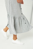 Plus Brushed Knit Button Down Skirt Detail