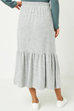 Plus Brushed Knit Button Down Skirt Back