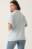 Soft Knit Open Collar Dolman Sleeve Shirt