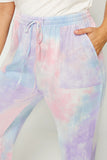 HY1120 LAVENDER Womens Tie-Dye Drawstring Jogger Pose
