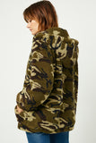 HY1239W Camo Plus Soft Fleece Hooded Camo Jacket Side