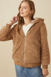 HY7687W Lavender Plus Quilted Plush Hooded Jacket Gif